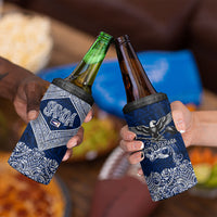 American Samoa Eagle 4 in 1 Can Cooler Tumbler Sea Turtle Traditional Polynesian Tribal Tattoo