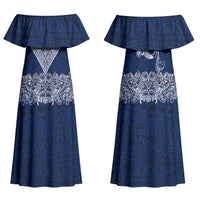 American Samoa Eagle Couples Matching Off Shoulder Maxi Dress and Hawaiian Shirt Sea Turtle Traditional Polynesian Tribal Tattoo