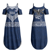 American Samoa Eagle Family Matching Summer Maxi Dress and Hawaiian Shirt Sea Turtle Traditional Polynesian Tribal Tattoo