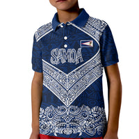 American Samoa Eagle Kid Polo Shirt Sea Turtle Traditional Polynesian Tribal Tattoo