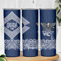 American Samoa Eagle Skinny Tumbler Sea Turtle Traditional Polynesian Tribal Tattoo