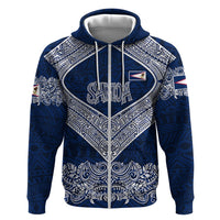 American Samoa Eagle Zip Hoodie Sea Turtle Traditional Polynesian Tribal Tattoo