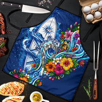 American Samoa Pago Pago Apron Sea Turtle And Fruit Bat - Tropical Hibiscus Flowers Polynesian