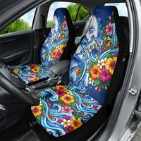 American Samoa Pago Pago Car Seat Cover Sea Turtle And Fruit Bat - Tropical Hibiscus Flowers Polynesian