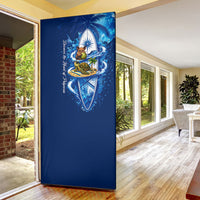 American Samoa Pago Pago Door Cover Sea Turtle And Fruit Bat - Tropical Hibiscus Flowers Polynesian