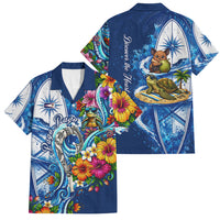 American Samoa Pago Pago Family Matching Summer Maxi Dress and Hawaiian Shirt Sea Turtle And Fruit Bat - Tropical Hibiscus Flowers Polynesian
