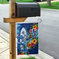 American Samoa Pago Pago Garden Flag Sea Turtle And Fruit Bat - Tropical Hibiscus Flowers Polynesian