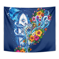 American Samoa Pago Pago Tapestry Sea Turtle And Fruit Bat - Tropical Hibiscus Flowers Polynesian