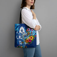 American Samoa Pago Pago Tote Bag Sea Turtle And Fruit Bat - Tropical Hibiscus Flowers Polynesian