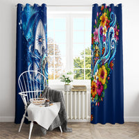 American Samoa Pago Pago Window Curtain Sea Turtle And Fruit Bat - Tropical Hibiscus Flowers Polynesian
