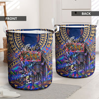 American Samoa Warrior Laundry Basket Polynesian Fruit Bat Talofa Urban Graffiti Street Art