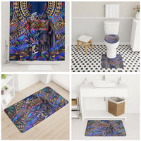 American Samoa Warrior Bathroom Set Polynesian Fruit Bat Talofa Urban Graffiti Street Art
