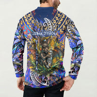American Samoa Warrior Button Sweatshirt Polynesian Fruit Bat Talofa Urban Graffiti Street Art