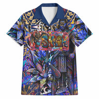 American Samoa Warrior Hawaiian Shirt Polynesian Fruit Bat Talofa Urban Graffiti Street Art