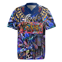 American Samoa Warrior Rugby Jersey Polynesian Fruit Bat Talofa Urban Graffiti Street Art