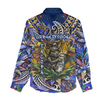 American Samoa Warrior Women Casual Shirt Polynesian Fruit Bat Talofa Urban Graffiti Street Art