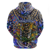 American Samoa Warrior Zip Hoodie Polynesian Fruit Bat Talofa Urban Graffiti Street Art