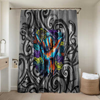 Chur Bro Shaka Sign Bathroom Set New Zealand Koru Colorful Graffiti Splash