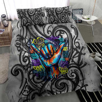 Chur Bro Shaka Sign Bedding Set New Zealand Koru Colorful Graffiti Splash