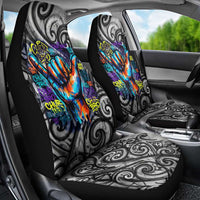 Chur Bro Shaka Sign Car Seat Cover New Zealand Koru Colorful Graffiti Splash TS04 - Polynesian Pride