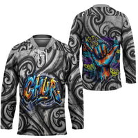 Chur Bro Shaka Sign Hockey Jersey New Zealand Koru Colorful Graffiti Splash TS04 - Polynesian Pride
