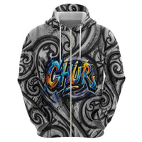 Chur Bro Shaka Sign Hoodie New Zealand Koru Colorful Graffiti Splash TS04 - Polynesian Pride