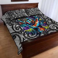Chur Bro Shaka Sign Quilt Bed Set New Zealand Koru Colorful Graffiti Splash