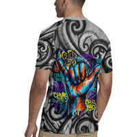 Chur Bro Shaka Sign Rugby Jersey New Zealand Koru Colorful Graffiti Splash