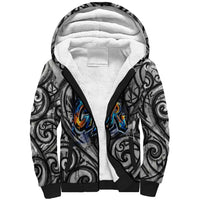 Chur Bro Shaka Sign Sherpa Hoodie New Zealand Koru Colorful Graffiti Splash