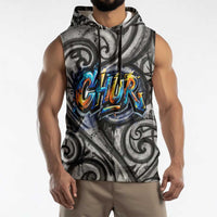 Chur Bro Shaka Sign Sleeveless Hoodie New Zealand Koru Colorful Graffiti Splash TS04 - Polynesian Pride