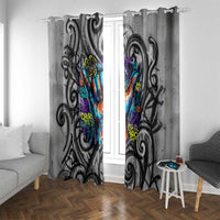 Chur Bro Shaka Sign Window Curtain New Zealand Koru Colorful Graffiti Splash