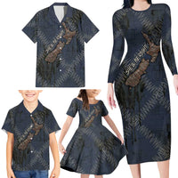 New Zealand She’ll Be Right Family Matching Long Sleeve Bodycon Dress and Hawaiian Shirt NZ Slang No. 8 Wire Map Pattern TS04 - Polynesian Pride
