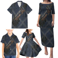 New Zealand She’ll Be Right Family Matching Puletasi and Hawaiian Shirt NZ Slang No. 8 Wire Map Pattern TS04 - Polynesian Pride