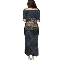 New Zealand She’ll Be Right Family Matching Puletasi and Hawaiian Shirt NZ Slang No. 8 Wire Map Pattern TS04 - Polynesian Pride