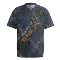 New Zealand She’ll Be Right Rugby Jersey NZ Slang No. 8 Wire Map Pattern