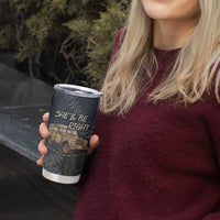 New Zealand She’ll Be Right Tumbler Cup NZ Slang No. 8 Wire Map Pattern