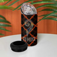 Tu Meke Maori New Zealand Slang 4 in 1 Can Cooler Tumbler with Glow Neon Step Style TS04 - Polynesian Pride