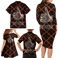 Tu Meke Maori New Zealand Slang Family Matching Long Sleeve Bodycon Dress and Hawaiian Shirt with Glow Neon Step Style TS04 - Polynesian Pride