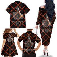Tu Meke Maori New Zealand Slang Family Matching Off The Shoulder Long Sleeve Dress and Hawaiian Shirt with Glow Neon Step Style TS04 - Polynesian Pride