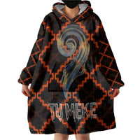 Tu Meke Maori New Zealand Slang Wearable Blanket Hoodie with Glow Neon Step Style
