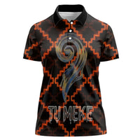 Tu Meke Maori New Zealand Slang Women Polo Shirt with Glow Neon Step Style
