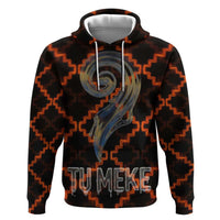 Tu Meke Maori New Zealand Slang Zip Hoodie with Glow Neon Step Style TS04 Pullover Hoodie Black Orange - Polynesian Pride