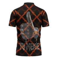 Tu Meke Maori New Zealand Slang Zipper Polo Shirt with Glow Neon Step Style