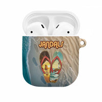 Kiwi Jandal Beach Life AirPods Case New Zealand Flip Flops Ocean Wave Surf Style