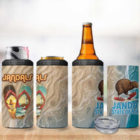 Kiwi Jandal Beach Life 4 in 1 Can Cooler Tumbler New Zealand Flip Flops Ocean Wave Surf Style TS04 - Polynesian Pride
