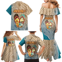 Kiwi Jandal Beach Life Family Matching Mermaid Dress and Hawaiian Shirt New Zealand Flip Flops Ocean Wave Surf Style TS04 - Polynesian Pride
