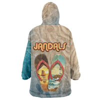 Kiwi Jandal Beach Life Wearable Blanket Hoodie New Zealand Flip Flops Ocean Wave Surf Style