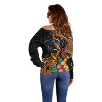 Polynesian Rottweiler Off Shoulder Sweater Polynesian Pattern And Rottweiler TS04 - Polynesian Pride