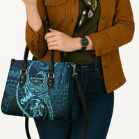 Chuuk Deep Into Truk Lagoon Leather Bag Polynesian Tribal Pattern Wreck Diving Teal Ship Art