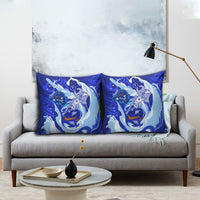Chuuk Micronesian Roots Pillow Cover Polynesian Tribal Pattern Hibiscus Flower And Stingray Art